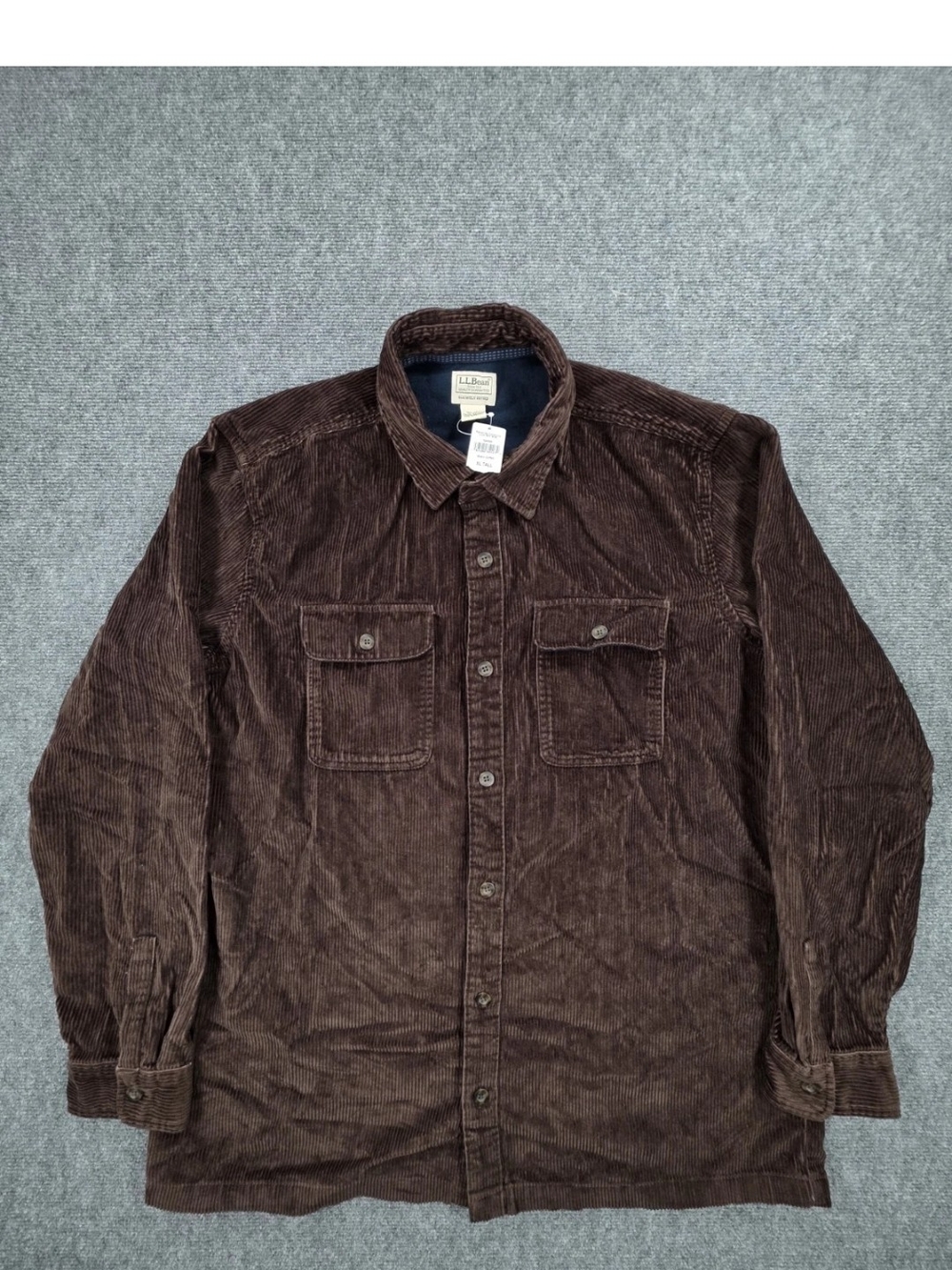 LL Bean Men’s XL Tall Rangeley Corduroy Shirt Slightly Fitted Button Down Brown
